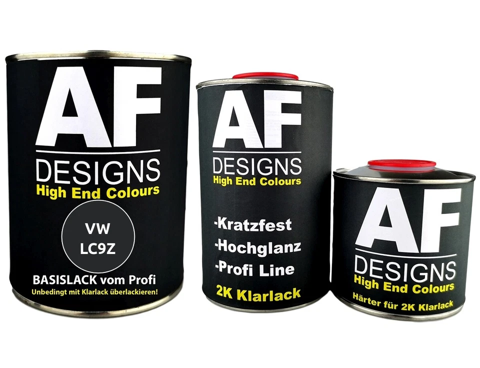 ALEX FLITTNER DESIGNS Set vernice di base 2,5 L vernice auto per VW LC9Z Black Magic Pearl vernice trasparente pronta da spruzzare