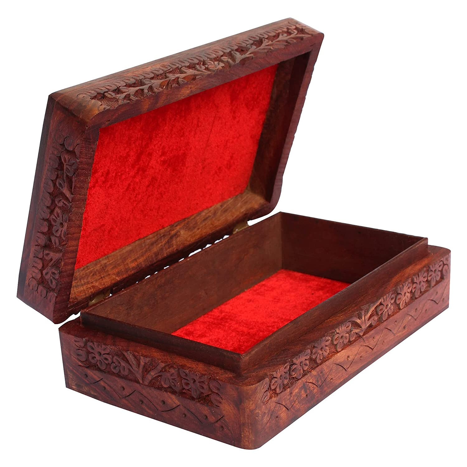 Handmade Wooden Jewellery Box for Women Jewel Organizer Hand Carved