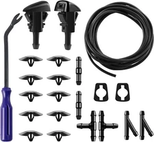 Front Windshield Washer Spray Nozzles Hose Kit Fits for Chrysler Dodge Jeep Ram