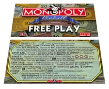 Stern Monopoly Pinball Custom Apron Instruction Cards