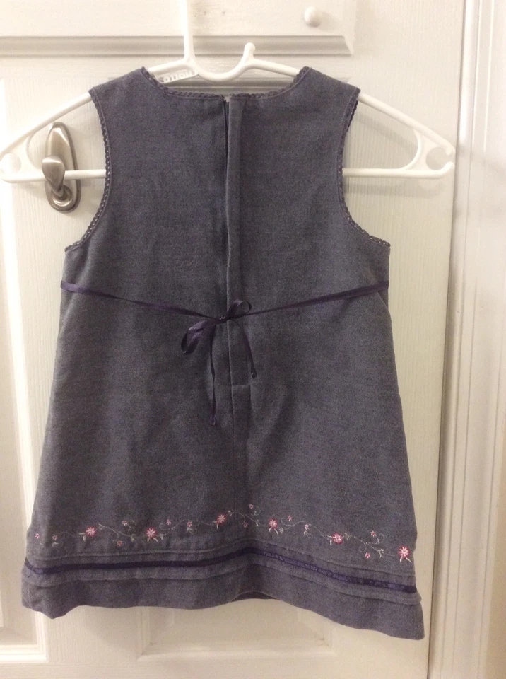 Vestido de fieltro Cherokee para niñas pequeñas vestido sin mangas de vacaciones con forro talla 3T  Foto 4 de 4