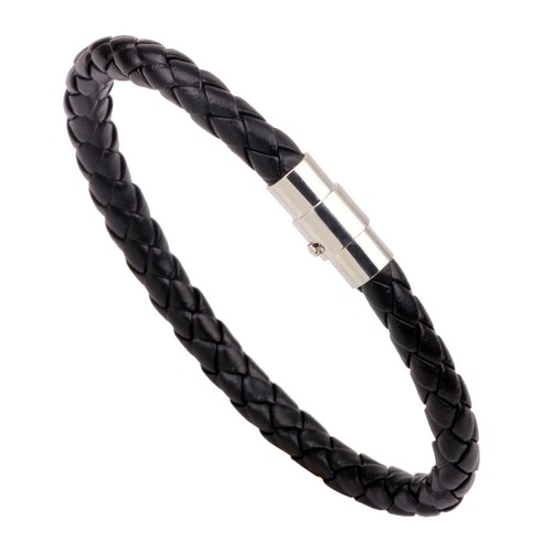 Women Men Unisex Braided Leather Steel Clasp Bracelet Handmade - Picture 8 of 9