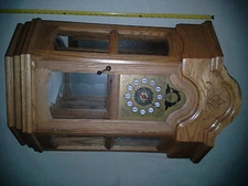 large corner wall clock  Solid Oak finished cabinet 31x21" new