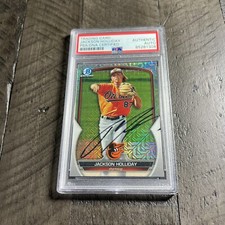 Jackson Holliday Auto Bowman 2023 Chrome Mojo Refractor PSA/DNA Orioles Rookie