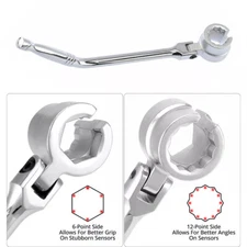 Oxygen Sensor Wrench Sleeve Socket Removal Tool Flexible 7/8" 22mm Hex 6 & 12 pt