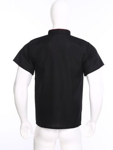 Men's Chef Coat Short Sleeves Double-Breasted Kitchen Restaurant Uniform Tops - Picture 8 of 48