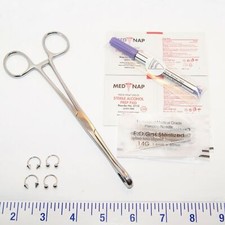 14g Body Piercing Jewelry Steel Forcep Ear Lip Nose Nipple Belly Kit