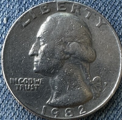 1982  P  Washington Quarter Filled In Mint Mark DDO Close AM, Multiple Errors.