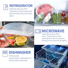 SiliconeLids 18Pack Reusable Applied To Food Container For Freezer And Microwave
