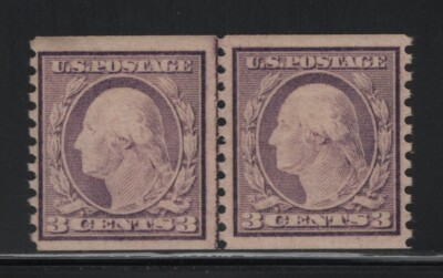 493 line pair VF original gum mint lightly hinged with nice color ! see ...