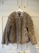 Isabel Marant Etoile Iconic Kalgan Lamb Fur Curly Grey Shearling Jacket Fr36 Uk8
