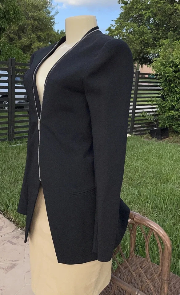 GARETH PUGH черный молнии спереди деталь резинке куртка Sz 46 сделано в Италии новый с Ярлыками - Изображение 4 из 4