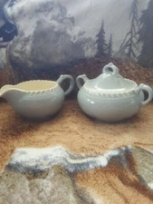 Vintage Harker Pate Sur Pate Est. 1840 Chesterton Blue Cream & Sugar Set 