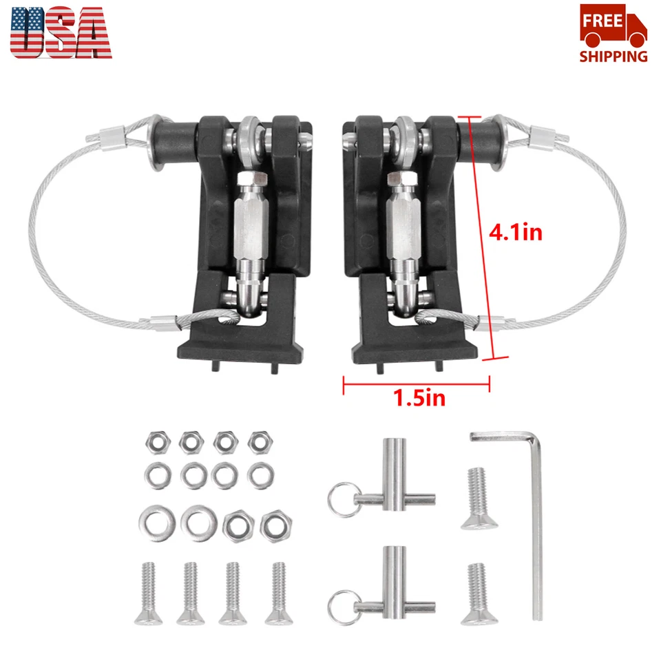 2PCS Aluminum Hood Latches Locking Hood Catch Latch For Jeep Wrangler TJ 1997+ Foto 2 de 4