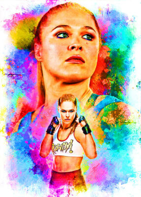 2022 RONDA ROUSEY MMA/WWE 3/10 ORIGINAL PRINT ART SKETCH CARD ARTIST SIGNED