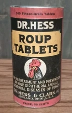 VINTAGE Dr. Hess Roup Tablets Tin Sealed 1920s Excellent Condition NOS 