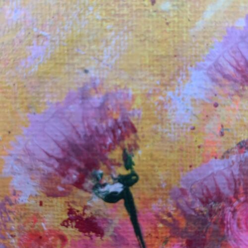 Sunset Flowers In The Meadow Painting 9X12 Original Art By Deana, Moodyvirgoarts - Picture 1 of 3