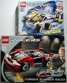LEGO Technic:8650 Furious Slammer Racer 8240 Stunt Bike (Box Damage) 30735 30736