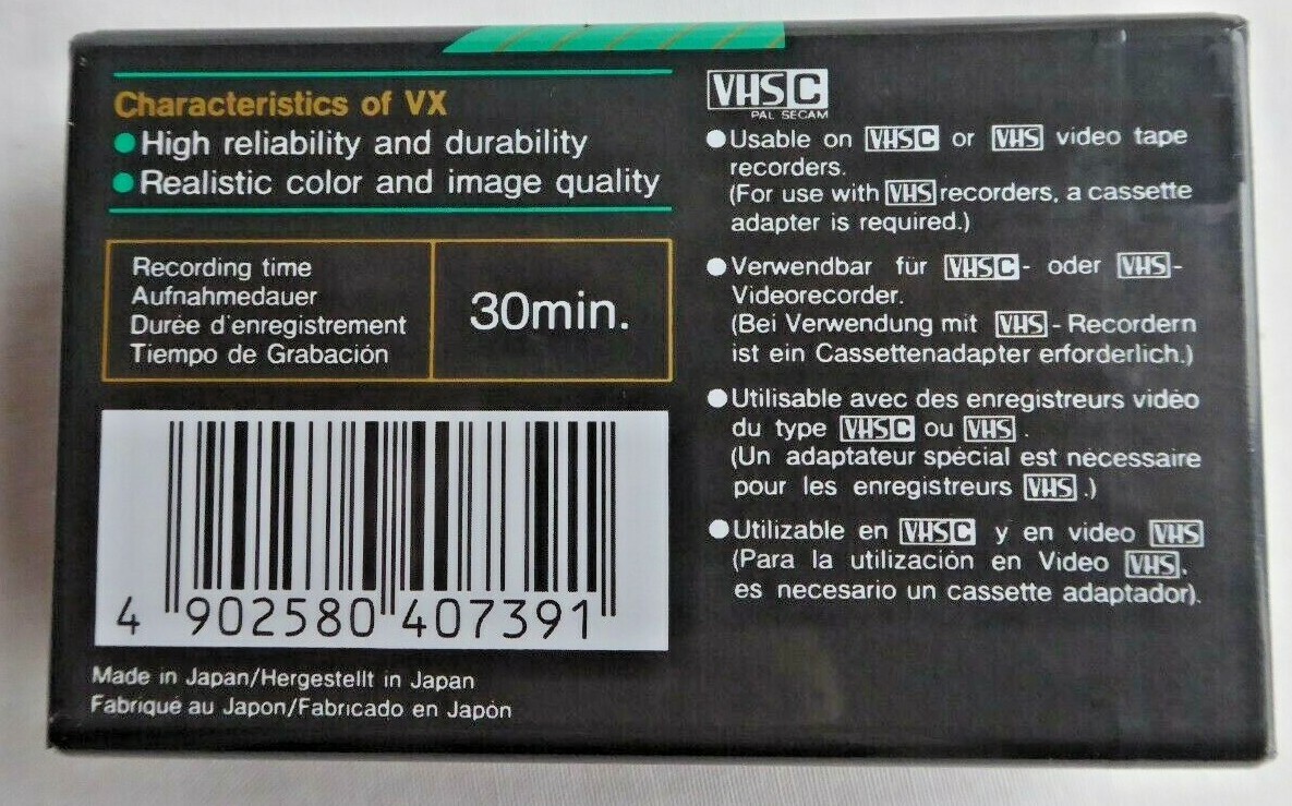 VX30 MAXELL VHSC CAMCORDER COMPACT VIDEO CASETTE TAPE for sale online