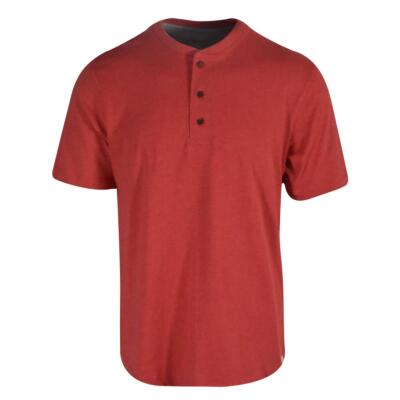 Chaps Men's Basic T-Shirt Red Coastland Wash Henley (S02)