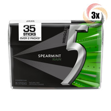 3x Packs  Wrigley's 5 Gum Spearmint Rain  35 Sticks Per Pack  Sugar Free Gum