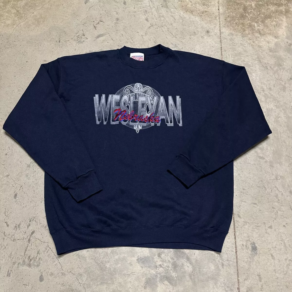 Vintage Nebraska Wesleyan University Crewneck Sweatshirt Adult XL Blue