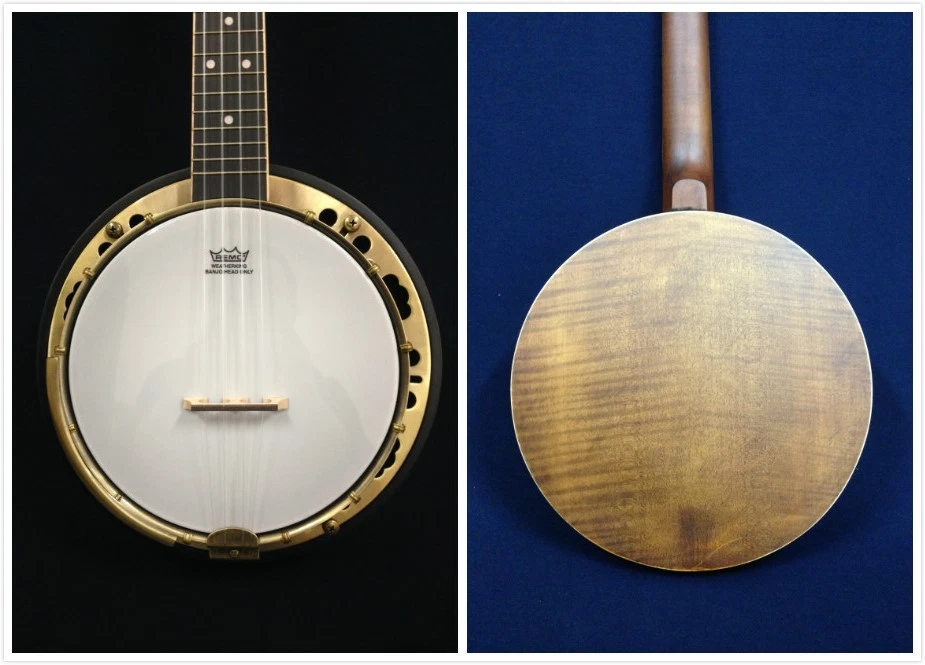 Caraya Concert Size,Flame Maple Resonator Banjo Ukulele,Banjolele+Bag SBJUK-118 - Image 4 of 4