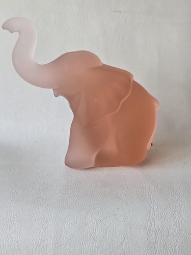Vintage 1970 Imperial Lenox rosa Elefant Figur mattiertes Glas Hochstamm 5' - Bild 4 von 12