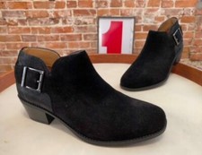 Vionic Black Suede Ankle Boots with Buckles Ama New Booties
