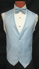 Men's Light Blue Jean Yves Tuxedo Vest  Choice of Tie Wedding Prom Cruise