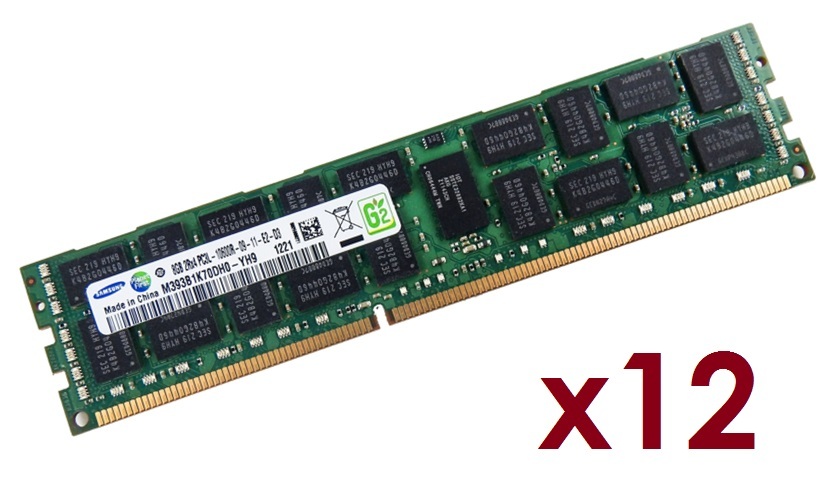 12x 8GB 96GB RDIMM ECC DDR3 1333 MHz RAM DELL Precision