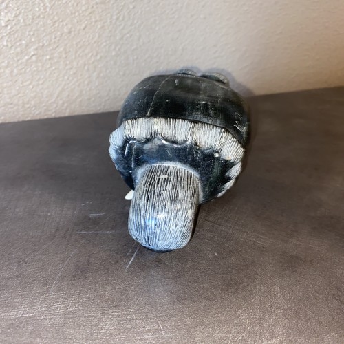 Inuit eschimesi intagliata a mano Inuit Scultura Cacciatore con Coltello - Foto 11 di 11