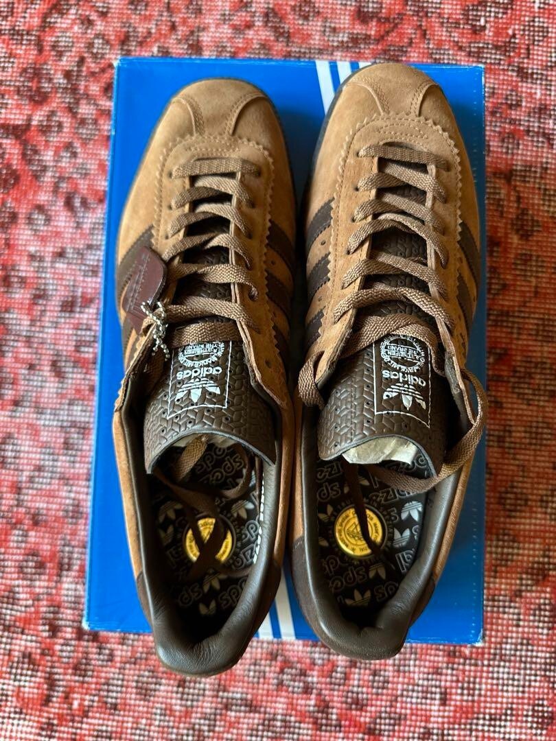 ★週末値下げ！新品未使用&タグ&箱付き！ adidas Padiham SPZL Adidas Sneakers Shoes Padiham Spzl Brown Suede Size Men's
