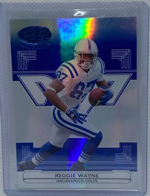REGGIE WAYNE 2006 DONRUSS PLAYOFF LEAF CERTIFIED MIRROR BLUE #D 1/50