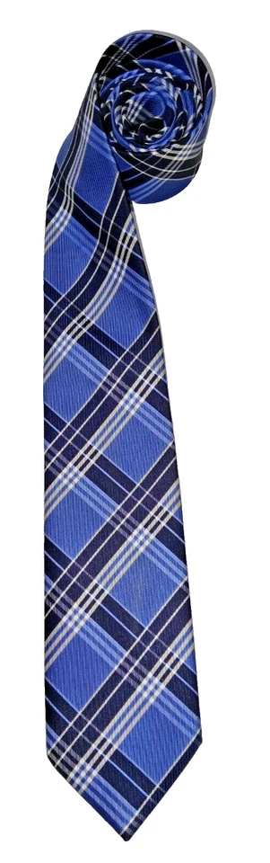 Taylor & Wright Mens Formal Necktie 59"Lx2.95"W Blue White AND navy blue NeckTie - Image 4 of 4
