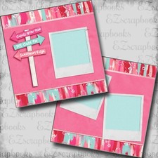 Valentines Signs - 2 Premade Scrapbook Pages - EZ Layout 5906