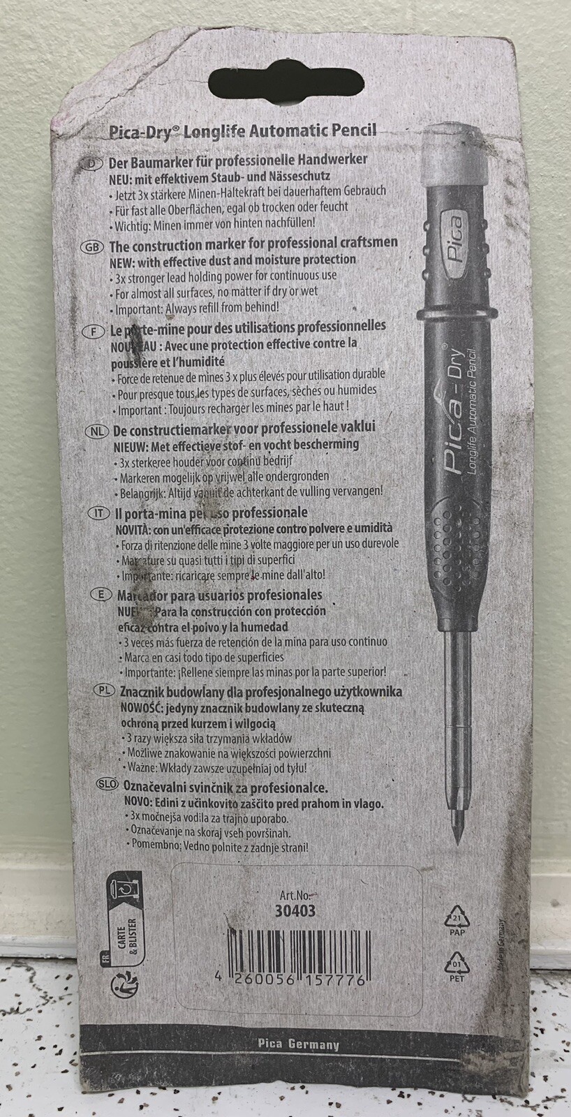 Pica-Dry Longlife Automatic Pencil With Pica-Dry 10 Pack Refill Graphite 2B,...