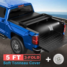 3-Fold 5FT Truck Bed Tonneau Cover For 04-12 Chevy Colorado GMC Canyon Crew Cab