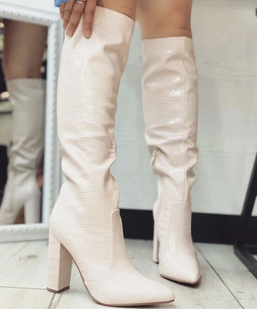 stivali donna beige