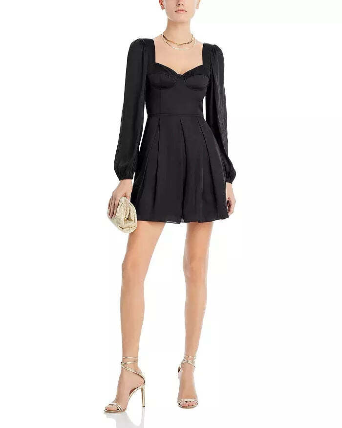 bloomingdales corset dress Amsale Draped Bodice Midi Corset Gown