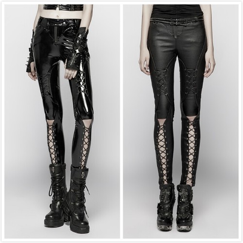 Women Punk Rock Skinny Trousers Gothic 