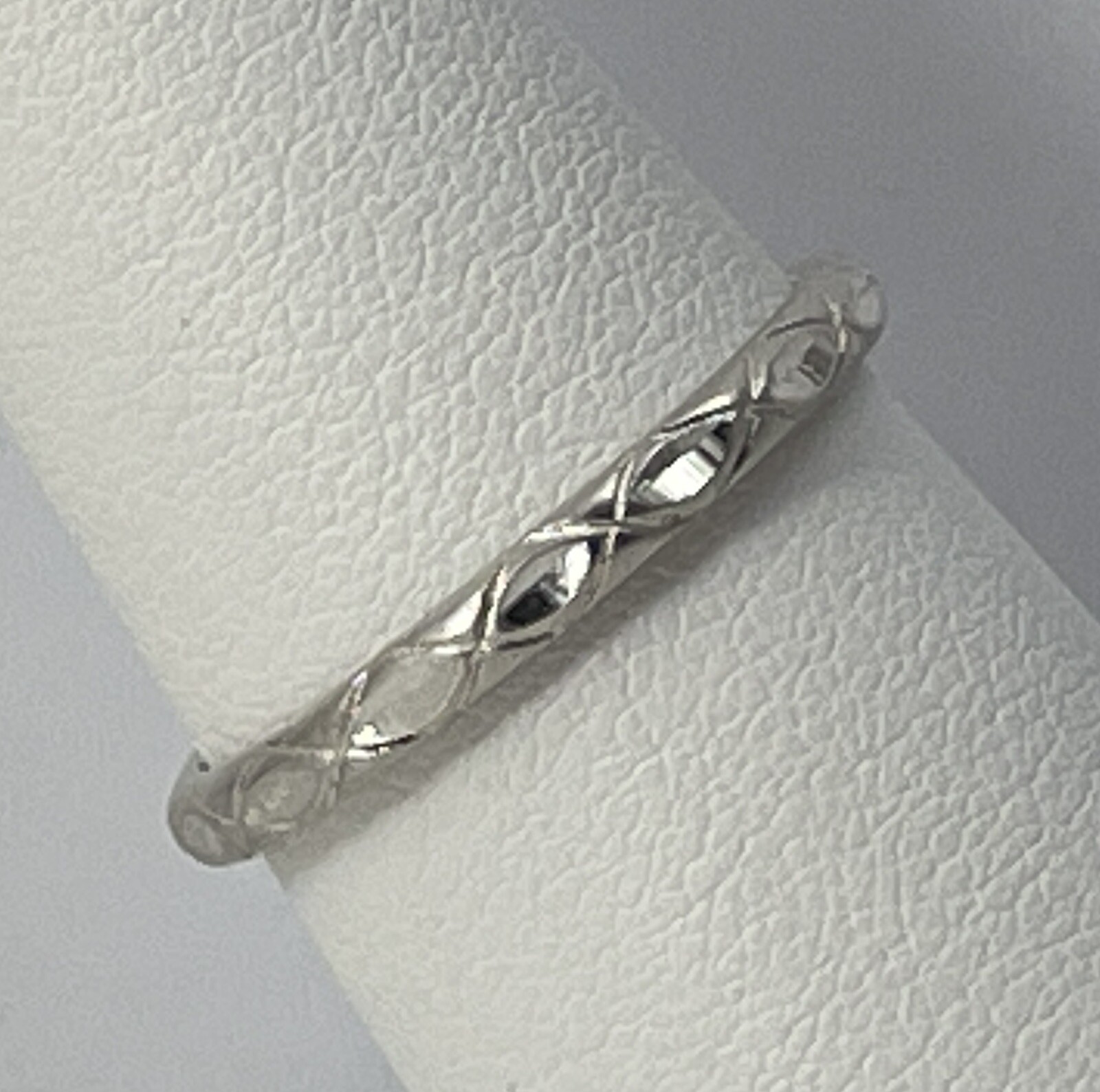 NV 925 Sterling Silver Stackable Diamond Cut Band… - image 3
