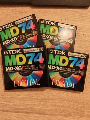 4x TDK Mini Disc - MD74 - MD-XG Excellent Digital Grade (noch eingeschweisst)