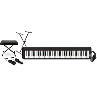 Casio CDP-S110 Compact Digital Piano w/Warm Audio WA-CAB Headphone Package Black