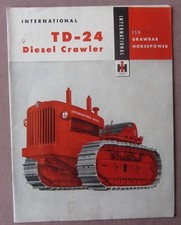 Orig 1947 International TD-24 Diesel Cingolato Trattore Brochure Specifiche Attacchi