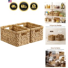 Wicker Basket, Baskets for Organizing, Storage Basket with Built-in Handles, ...