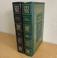 VTG Set Websters New World Dictionary Roget's Thesaurus 1978 Hardcover 9"x6"