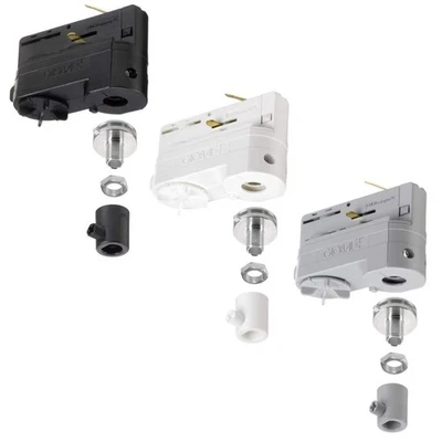 NORDIC ALUMINIUM / LIVAL 3-Phasen Stromschienen-Adapter komplett mit Nippel, Mutter M13x1 & Zugentlastung