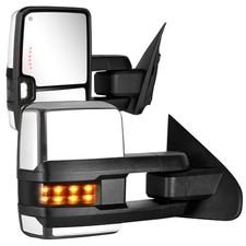Towing Mirrors Chrome for 2014-2018 Chevy Silverado GMC Sierra Chrome Silver