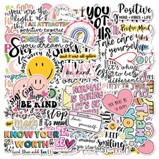 60 PCS Inspirational Stickers Motivational Vinyl Stickers for Journaling, Lap...